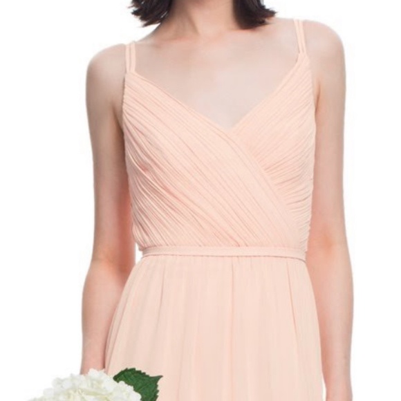 Bill Levkoff V-Neck Double Strap Bridesmaid Dress Gown Shell Pink Size 8 New NWT - Picture 2 of 12